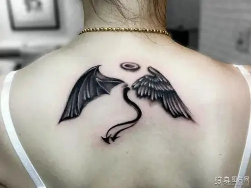 天使恶魔翅膀纹身图案及手稿双重人性的代表