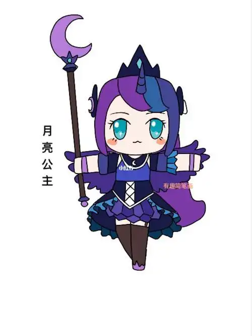 月亮公主穿衣服简笔画