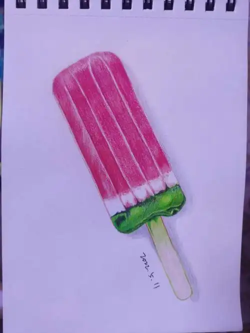 彩铅练习夏日冰棍