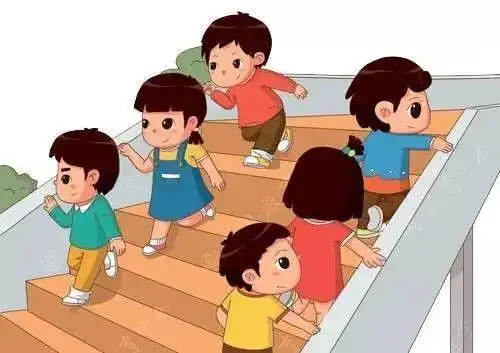 上下楼梯拥挤的简笔画课间打闹简笔画暑假安全简笔画幼儿拥挤简笔画不