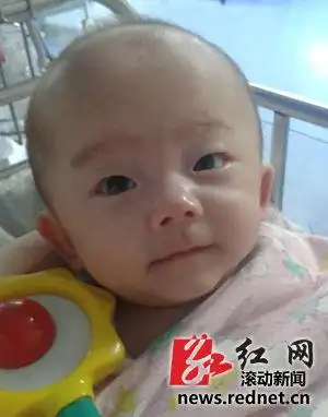 "拇指姑娘"长到4公斤 爸爸来了