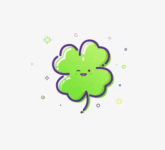 矢量卡通扁平化四叶草植物边框【免抠元素png】-90设计网