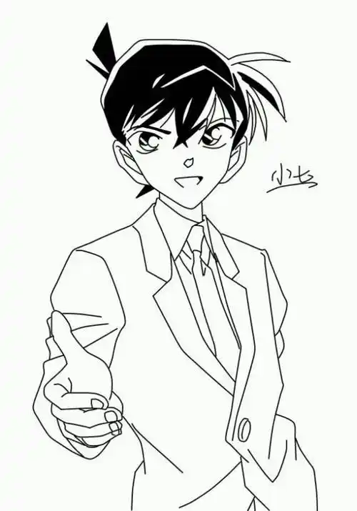 柯南简笔画 手绘柯南头像简笔画