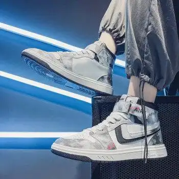 chenlang莆田同款aj秋季高帮板鞋男空军一号涂鸦手绘运动休闲篮球潮鞋