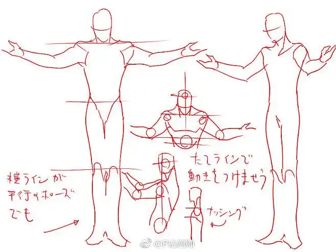 男性各种站姿参考素材来自p站画师0033pid59317板绘菌676767