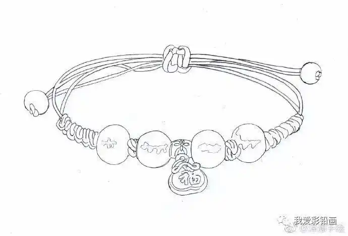 【作品】彩铅手绘——红色手链