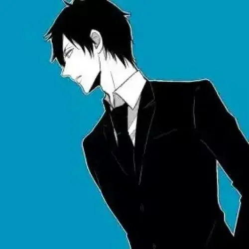 男,动漫,西装,蓝色背景