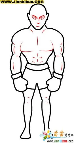 键 词 肌肉男 健身 素描 速写 强壮 插画 装饰画 简笔一 描述 在中 a