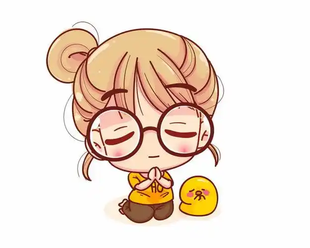 超可爱卡通女孩双手合十正在祈祷祝福祝愿3148795eps图片免抠素材