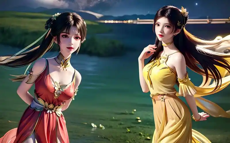 国漫女神高清壁纸,田灵儿和碧瑶同框,你会选择谁?