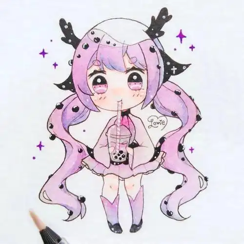 动画人物画(超可爱马克笔动画q版手绘)