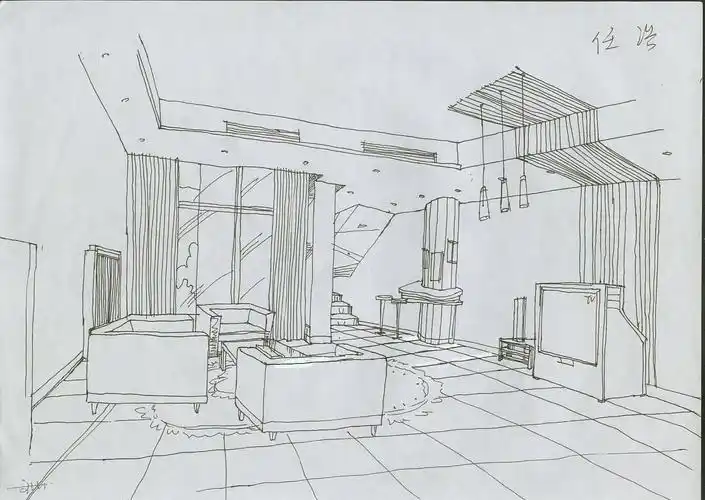 大学时期的室内手绘速写