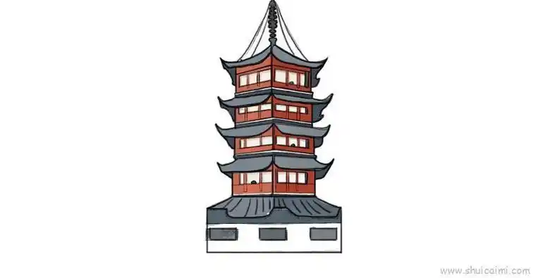 塔建筑物简笔画 简笔画图片大全-蒲城教育文学网