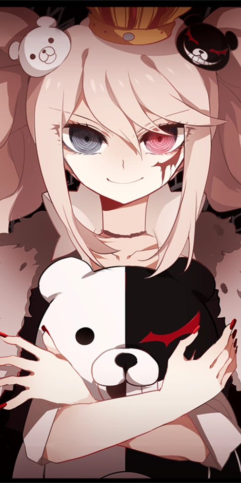 《弹丸论破》黑白熊,全面屏壁纸分享,毛绒绒的校长好可爱