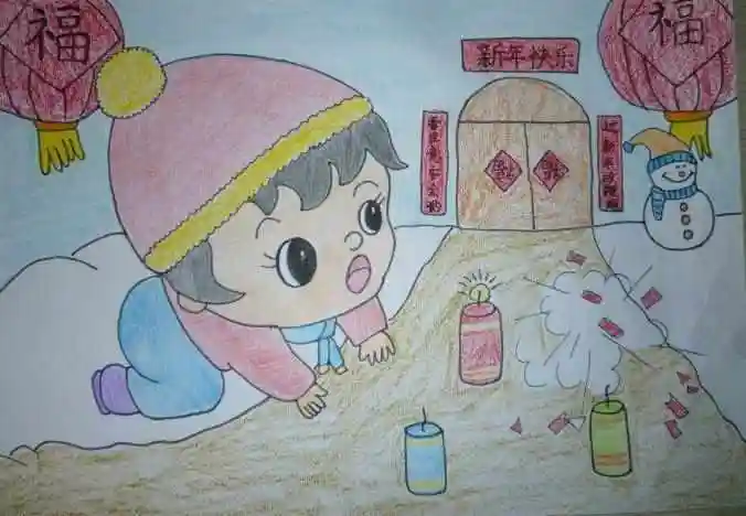 儿童简笔画中国年