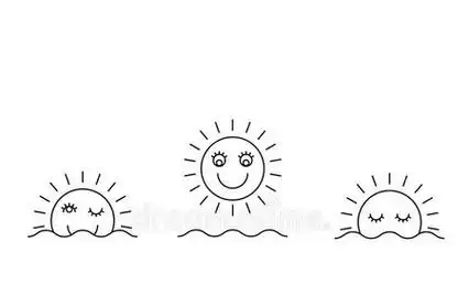 日出简笔画图片大全 中级简笔画教程-第7张