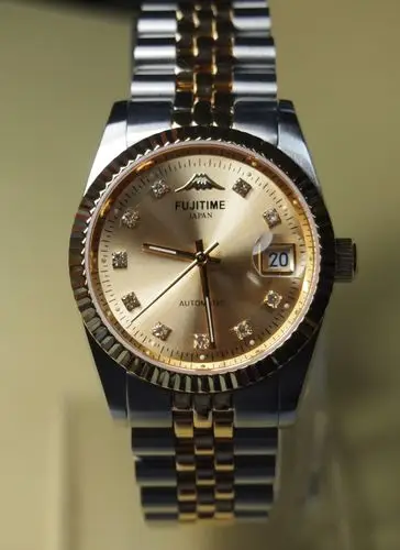 fuji富士手表 全自动机械男表 进口机芯 蓝宝石玻璃 精钢单历手表
