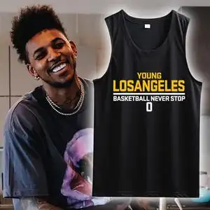 夏季湖人0号尼克杨尼克扬背心篮球服男球衣无袖健身坎肩运动上衣3