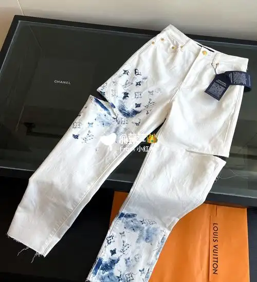 lv vintage中古款不规则印花牛仔裤97_中古_牛仔裤_lv vintage