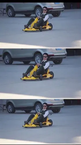 西装领带配卡丁车太帅了