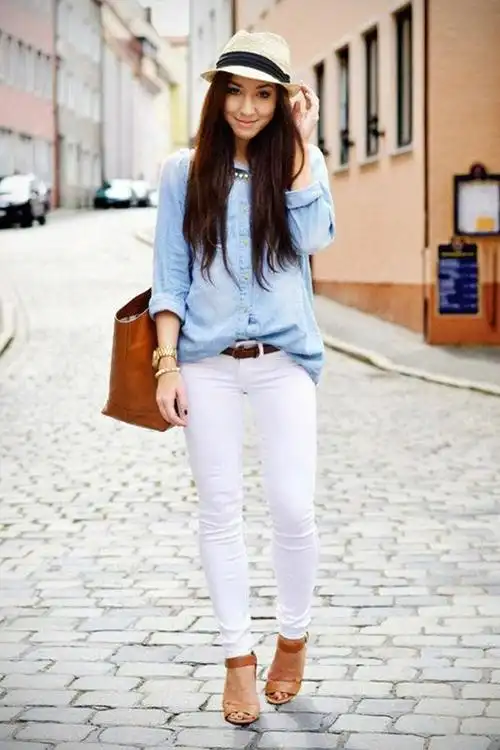 白色牛仔裤怎麼搭?让街拍达人为你解答!