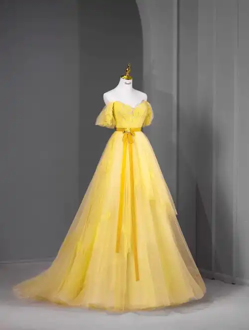 赞爆贝儿公主黄色礼服中山婚纱佛山婚纱