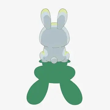 卡通兔子背影影子矢量图