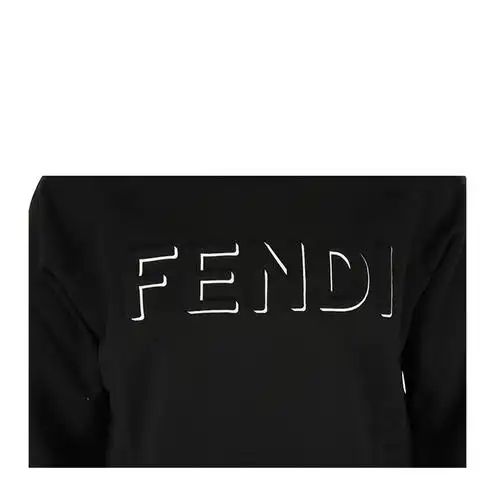 fendi/芬迪黑色全棉logo字母男士卫衣
