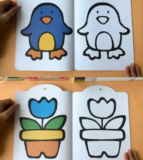 幼小衔接儿童画画本03岁宝宝涂色书幼儿园涂色绘本绘画本填色本图画本