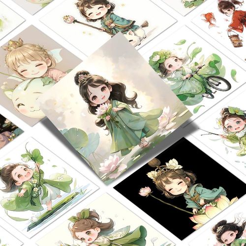 好运连连萌系小可爱简约风周边贴纸手机笔记本diy装饰不留胶贴画