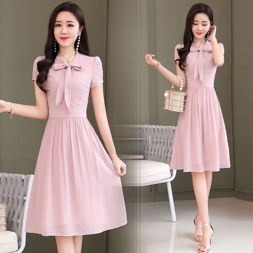 深依度2022夏装新款女装夏季时尚优雅植绒短袖修身连衣裙   2020