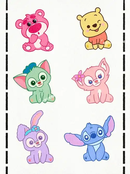 头像分享迪士尼歪头杀可爱q版简笔画素材