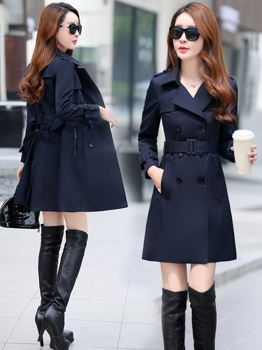 韩版秋季女士中长款风衣