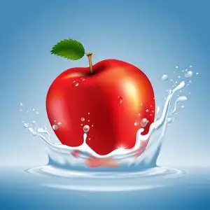 苹果在露水图片