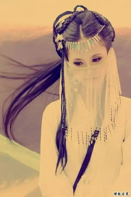 古装面纱柔情美女