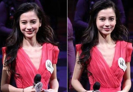 一个月前还是这样的八字排骨型,如今变化太大了 angelababy罩杯升级疑