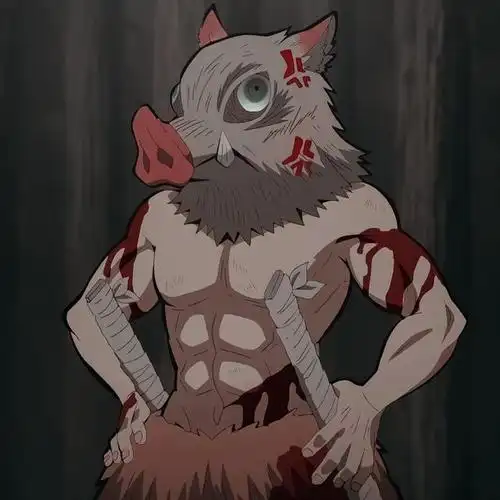 「第24期」动漫男头:鬼灭之刃 嘴平伊之助无水印男生头像