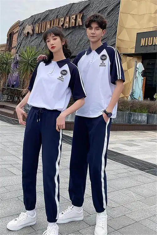 毕业季班服套装情侣装夏装短袖t恤新款学院风初高中学生校服港风