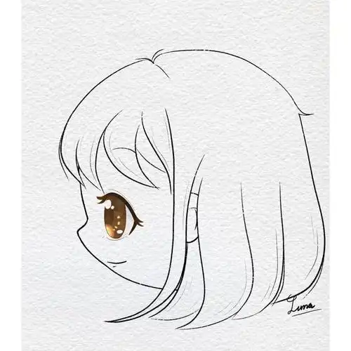 作业15100q版人物篇正侧脸齐刘海眼睛