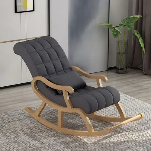 北欧家用摇椅小户型实木阳台躺椅现代简约休闲午睡网红款懒人沙发