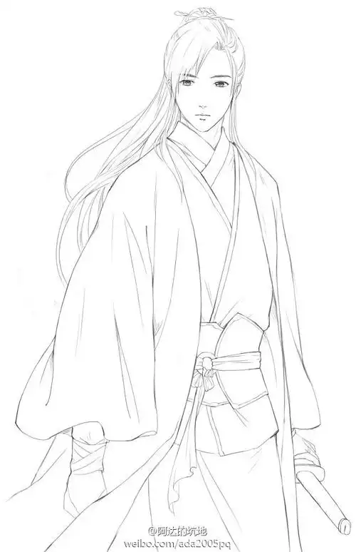 古风美男线稿