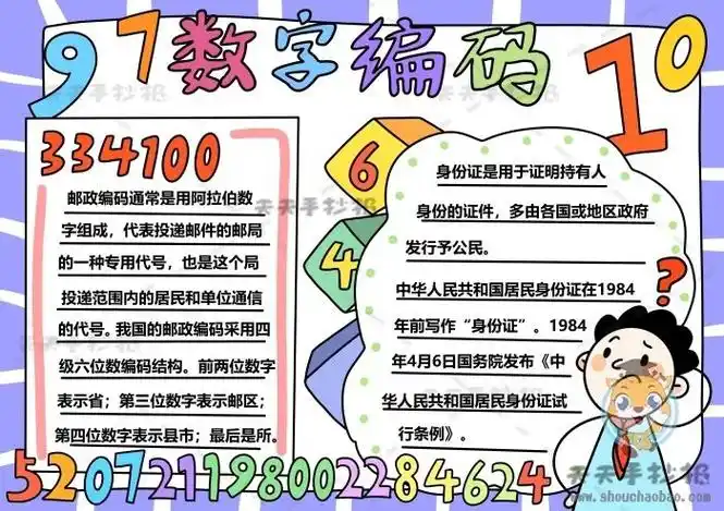 三年级数学数字编码手抄报好看模板讲解,教你画好看的数字编码手抄报
