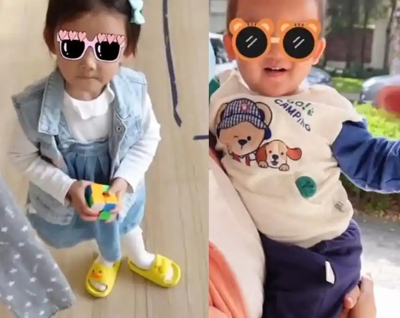 郑恺一家五口露营,一岁半儿子露脸比姐姐还像爸爸,说英文超可爱_腾讯