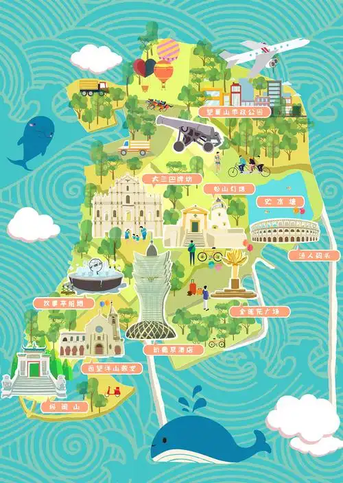 澳门旅游手绘地图手册