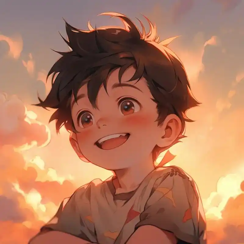 旧漫头像,看日落的小男孩.#优质头像 #男生头像 #动漫男头 - 抖音