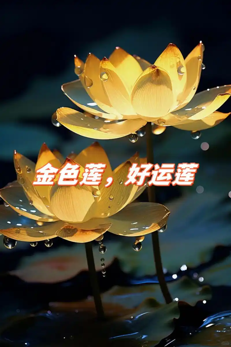 金色莲,好运莲  心如莲花,人生才会一路芬芳
