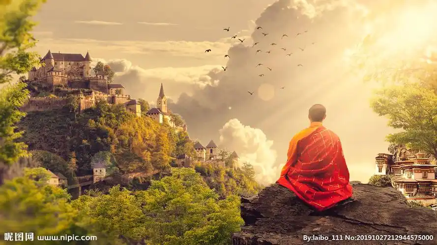 山间打坐的和尚摄影图__宗教信仰_文化艺术_摄影图库_昵图网nipic.com