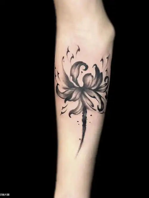 彼岸花_纹身图案手稿图片_陈浩宇的纹身作品集