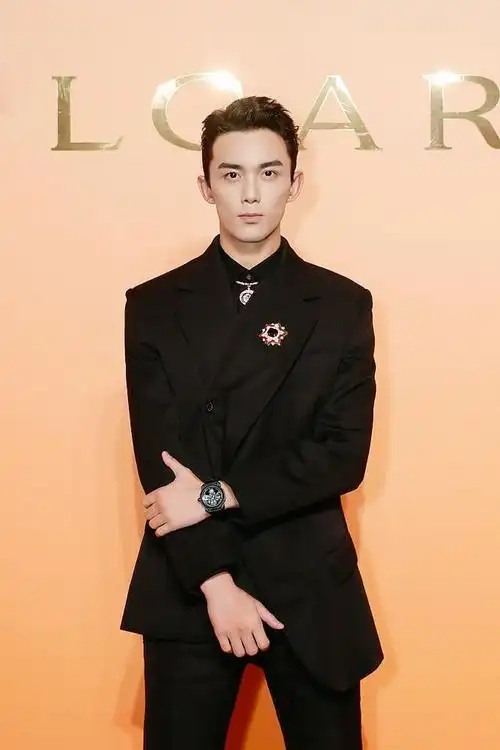 吴磊黑色西装造型绅士不失少年感,搭配胸针腕表贵气十足!__财经头条