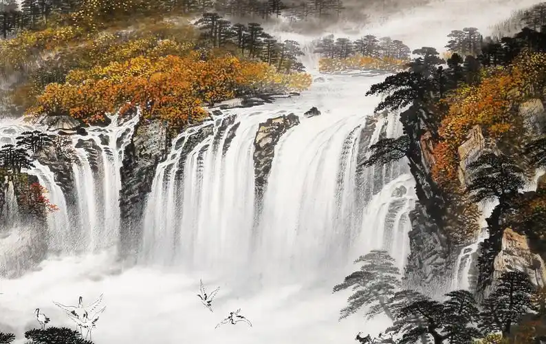 李碧峰 小八尺《源远流长》 中国书画家协会理事 - 聚宝盆山水画 - 99